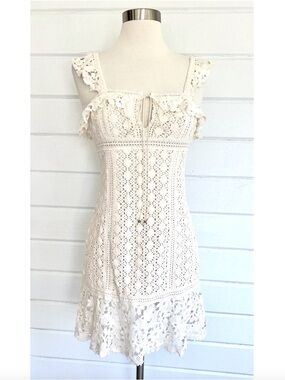 FREE PEOPLE Cross My Heart Crochet Lace Mini Dress - NWT! - 2
